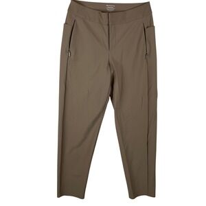 Athleta Stellar Trouser Womens 8 Brown High Rise Straight Leg Travel Pants 1166